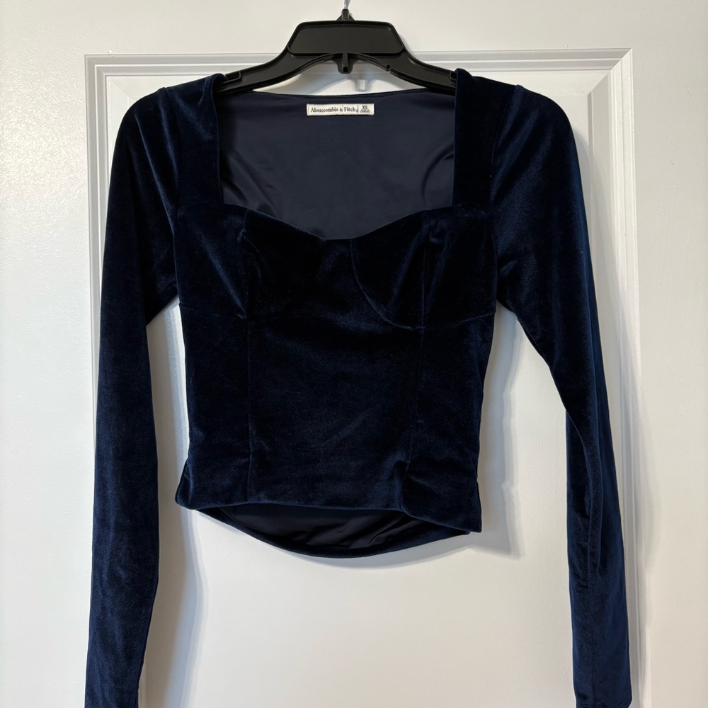 Abercrombie & Fitch Deep Blue Velvet Blouse